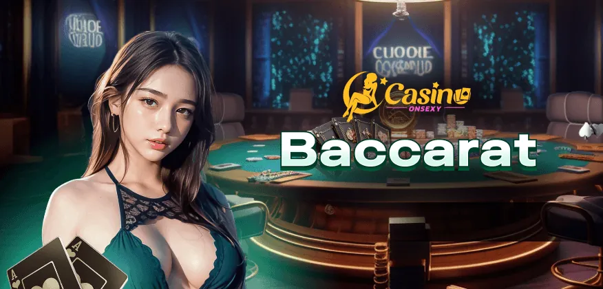 Hình ảnh sòng bạc casino trực tuyến với bàn Baccarat và Poker